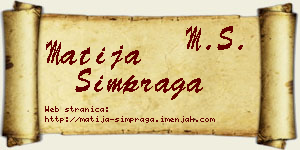Matija Šimpraga vizit kartica
